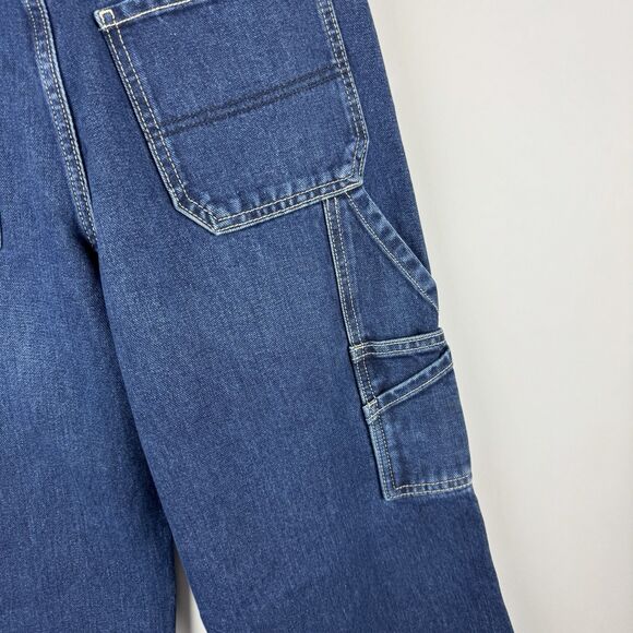 Old Navy 90s Baggy Carpenter Jeans Boy's Painters Pants Reissue Blue Denim NWT - Picture 9 of 16